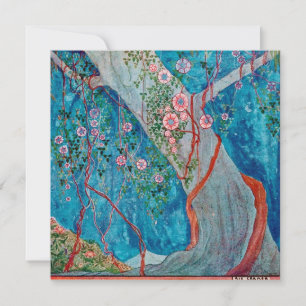 Cartão De Agradecimento Floresta de Ilustração de Vintage Rie Cramer por N