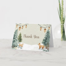 Cartão de Agradecimento Floresta de Inverno – Árvo
