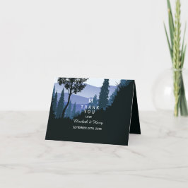 Cartão De Agradecimento Floresta de Madeira Azul, Casamento Russo