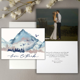 Cartão De Agradecimento Floresta de Pinheiros Russo Watercolor Woodland, O