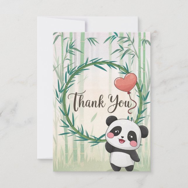 Cartão De Agradecimento Floresta Encantada Panda (Frente)