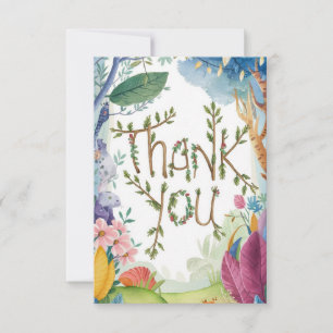 Cartão De Agradecimento Floresta Encantadora e Encantadora