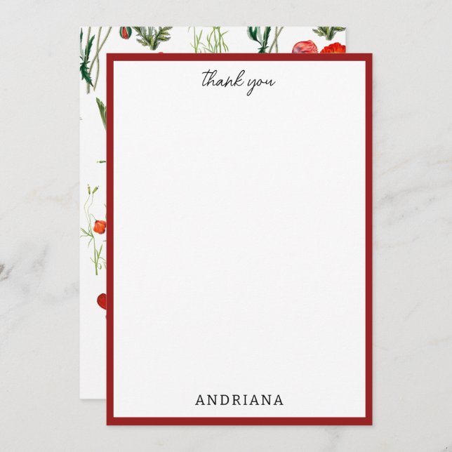 Cartão De Agradecimento Florestas De Cópulas De Água Vermelha Obrigado (Frente/Verso)