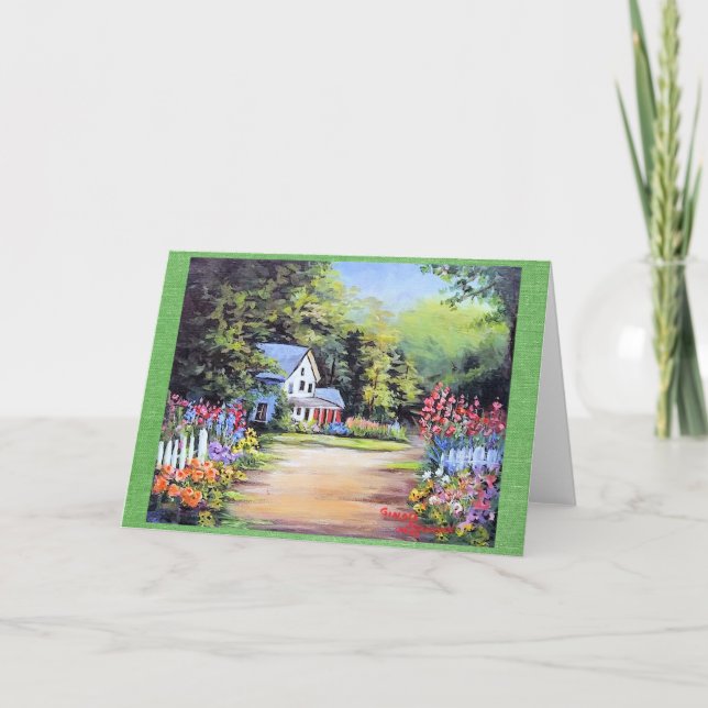 Cartão De Agradecimento FLOWER LANE Country Home on dirpath (Frente)