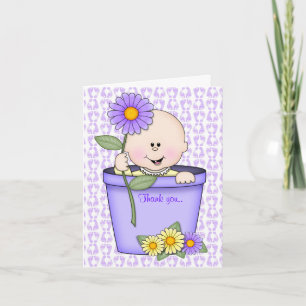 CARTÃO DE AGRADECIMENTO FLOWERPOT BABY PURPLE OBRIGADO POR OBSERVAR MUMSBU