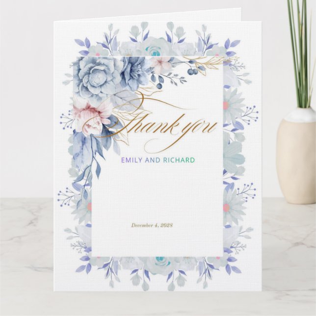 Cartão De Agradecimento Flowers card (Frente)