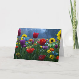 Cartão De Agradecimento Flowers like glass in colors and shapes