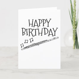 Cartão De Agradecimento Flutist Woodwind Musical Flute Birthday Card
