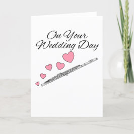 Cartão De Agradecimento Flutist Woodwind Musical Flute Wedding Card