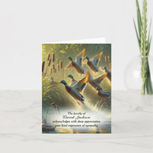 Cartão De Agradecimento Flying Mallard Ducks Simpatia Obrigado