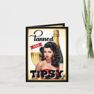 Cartão De Agradecimento Fofa Bronzeada e Alegrete Pin-up