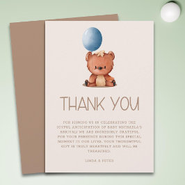 Cartão De Agradecimento Fofo Podemos Esperar Chá de fraldas Neutro De Gêne