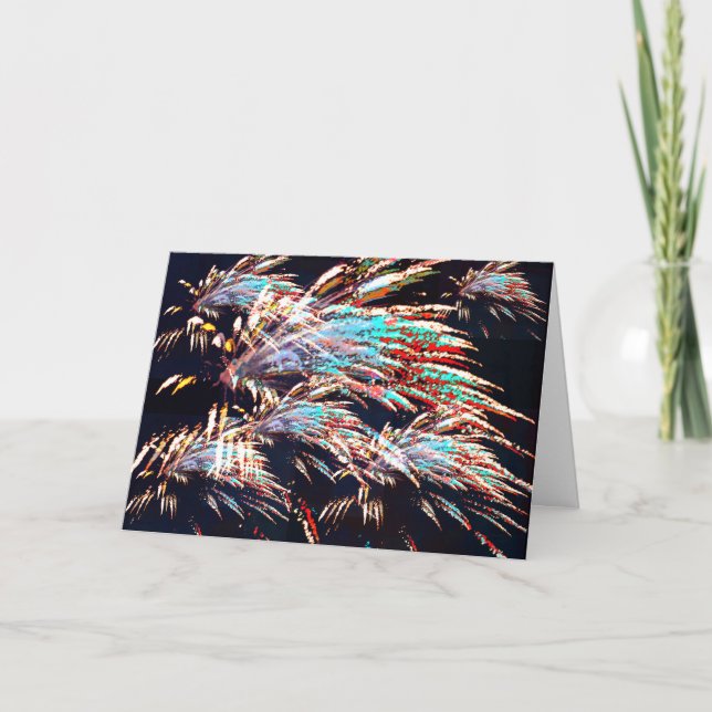 Cartão De Agradecimento Fogos de artifício sobre o Monte Olivet (Frente)