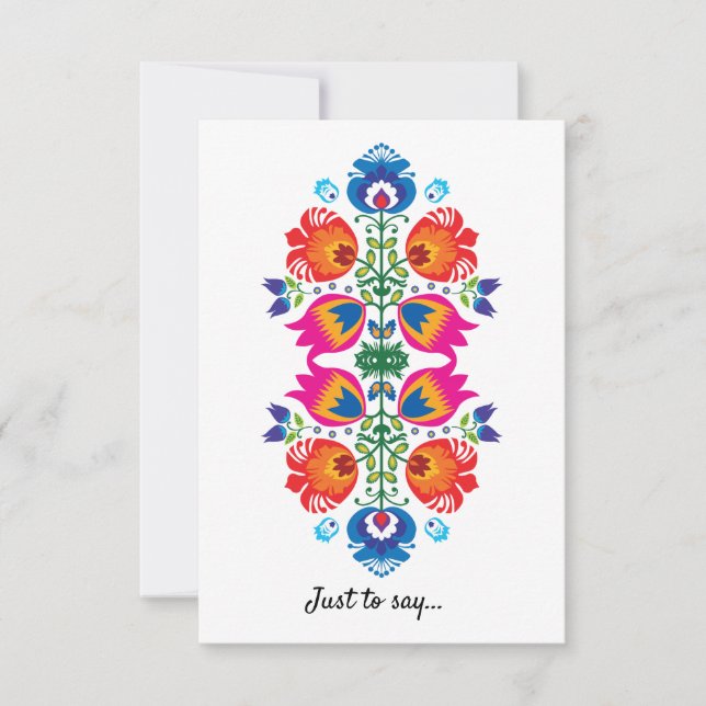 Cartão De Agradecimento Folclore bonito só para dizer... (Frente)