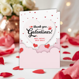 Cartão De Agradecimento Folded Galentine's 