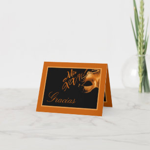 Cartão De Agradecimento Folded Thank you Card Mis XV Orange Black
