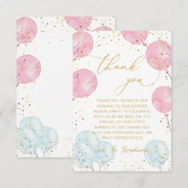 Cartão De Agradecimento Folha Azul Cor-de-rosa Revolução de Gênero Obrigad