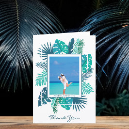 Cartão De Agradecimento Folha Botânica Casada Nova Foto Dobrada