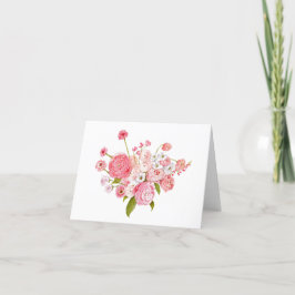 Cartão De Agradecimento Folha de Florais Felizes Dobrada