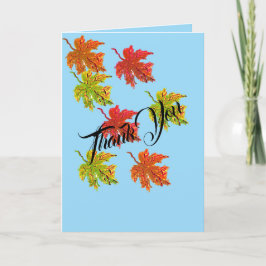 Cartão De Agradecimento Folha de Nota de Obrigado Dobrada: Folhas de outon