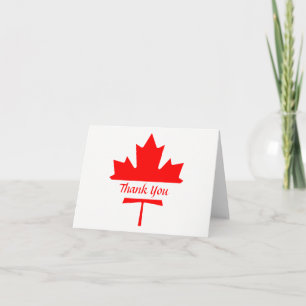 Cartão De Agradecimento Folha de White e Red Maple Obrigado