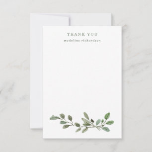 Cartão De Agradecimento Folha minimalista