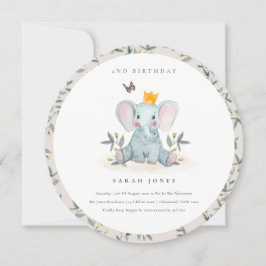 Cartão De Agradecimento Folhagem de Elefante para Bebês Bonita A Qualquer 