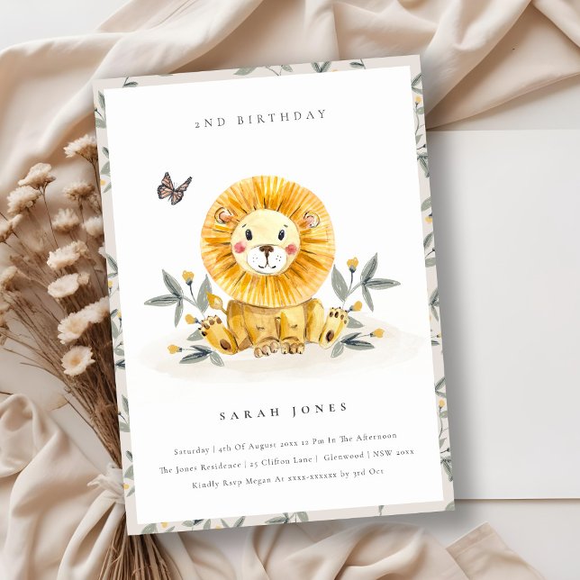 Cartão De Agradecimento Folhagem de Leão de Bebê Bonita A Qualquer Anivers (Criador carregado)