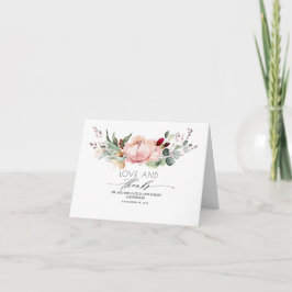 Cartão De Agradecimento Folhagem Dourada Rustic Bloom Muito Obrigado
