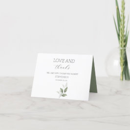 Cartão De Agradecimento Folhagem Moderna