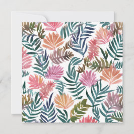 Cartão De Agradecimento Folhas Botânicas Aquarela | Floral Colorido Fofo