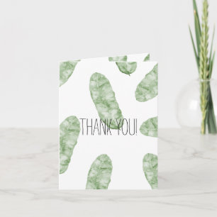 Cartão De Agradecimento Folhas de Banana Tropicais