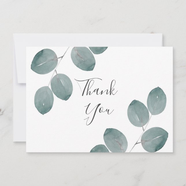 Cartão De Agradecimento Folhas de Eucalipto de Dólar de Água (Frente)