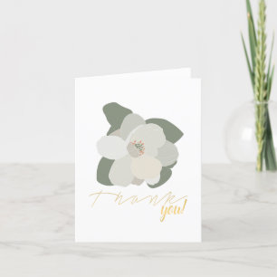 Cartão De Agradecimento Folhas de Flor da Magnolia de inverno
