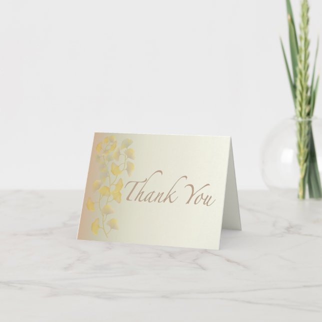 Cartão De Agradecimento Folhas de Ginkgo no Outono (Frente)