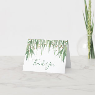 Cartão De Agradecimento Folhas de Interrupção Eucalyptus Aquarela