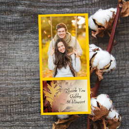 Cartão De Agradecimento Folhas de outono pintadas Obrigado