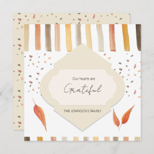 Cartão De Agradecimento Folhas de Outono Rustic Thankaking