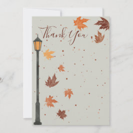 Cartão De Agradecimento Folhas e Luzes de Outono