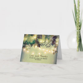 Cartão De Agradecimento Folhas Rústicas da Floresta Casamento Agradecer