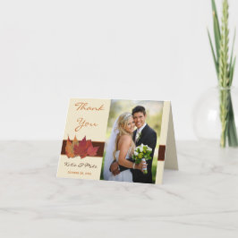 Cartão de Agradecimento Folhas Secas Laranja Casta