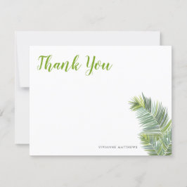 Cartão De Agradecimento Folhas Tropicais Verdes