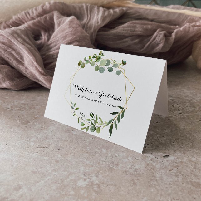 Cartão De Agradecimento Folhas Verdes Tropicais Obrigado (Criador carregado)