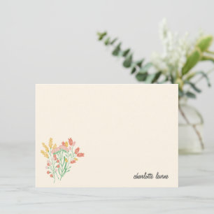 Cartão De Agradecimento Folheto Simples Floral Flores Personalizadas