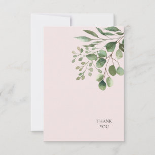 Cartão De Agradecimento Foliage Blush Weding Obrigado