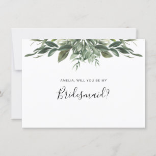 Cartão De Agradecimento Foliage Leaf Bridesmaid Placa Plana