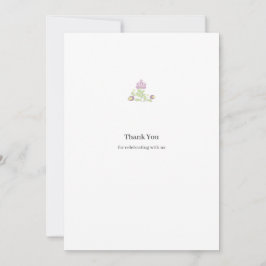 Cartão De Agradecimento Folk Floral Wedding Thank You Minimal Design