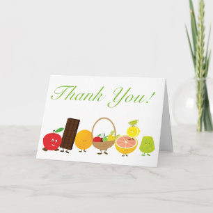 Cartão De Agradecimento Food characters thank you card