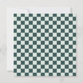 Cartão De Agradecimento Forest green moss checkerboard pattern