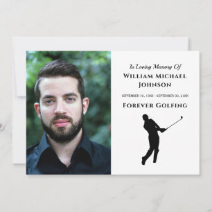 Cartão De Agradecimento Forever Golfing Custom Photo Memorial Funeral